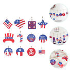  12 Pcs Red Wood Independence Day Pendant US Flag United States