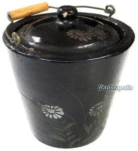 Antique Miniature Wooden Bucket or Pail with Original Lid + Moving Handle - Picture 1 of 10