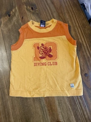 Vintage Osh Kosh Diving Club Sea Turtle Orange Tank Top 2T - Image 1 of 4