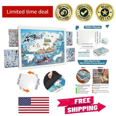 升级 1500 件便携式拼图板 - 35 英寸 x 27 英寸带懒人苏珊和抽屉 — 第 1/4 张图片