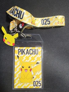 Pokemon Pikachu abnehmbarer ID Tag / Kartenhalter mit Schlüsselband - Bild 1 von 2