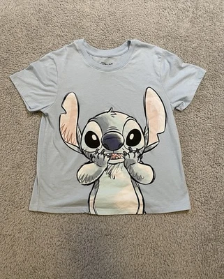 Disney Stitch Shirt Juniors XS Blue Short Sleeve Cartoon Graphic Tee T-Shirt Top - Image 1 of 4