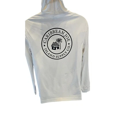 Caribbean Joe S blanco con capucha ventilado protector contra erupciones protección UV bloqueador solar secado rápido Foto 1 de 4