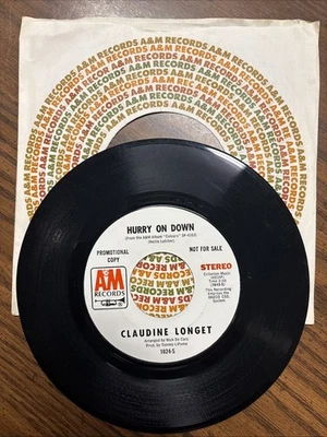 Claudine Longet Hurry On Down Single Record A&M 1968 1024 NICE PROMO RARE! - Image 1 of 4