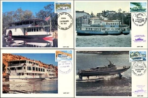 1979 Australia Ferries And Steamers Set Of 4 Retro Maxi Cards Postmarked FDI - Imagen 1 de 1
