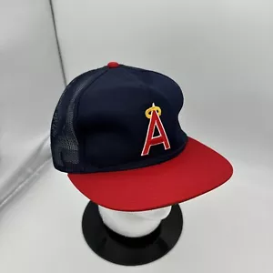Vintage 1990's MLB California Angels Snapback Mesh Trucker Hat Cap YR Official - Picture 1 of 11