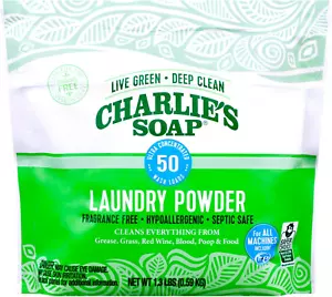 Charlie’S Soap Laundry Powder (50 Loads, 1 Pack) Hypoallergenic Deep Cleaning Wa - Picture 1 of 12
