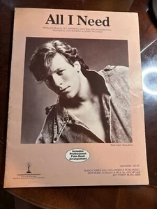 Jack Wagner All I Need Partiture Pianoforte 1984 Quincy Jones MCA Music 62-21 - Foto 1 di 3