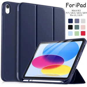 Smart Case Cover For iPad 10/9/8/7/6/5th Gen Air 4/5th Pro 11 with Pencil Holder - Picture 1 of 51