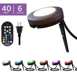 Enbrighten Color-Changing Outdoor Landscape LEDs Commercial Grade, 6 Pucks, 40ft - Picture 1 of 8