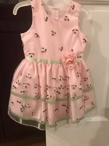 Marmellata Special Occasion Toddler Girl Floral Pink Fit Flare Dress Size 2t - Picture 1 of 3