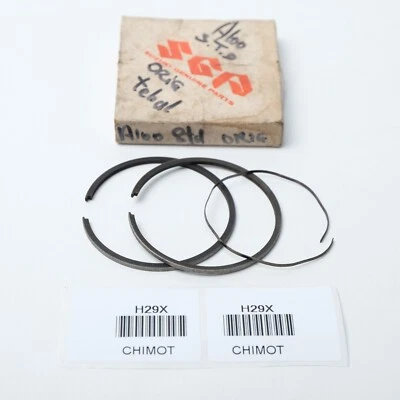 Suzuki A100 Fits AC100 Piston Rings STD Nos Genuine 12140-12818 - Imagem 1 de 4