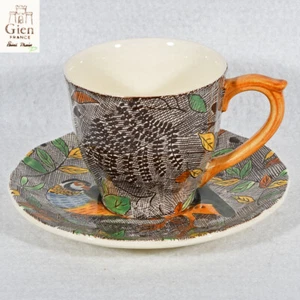 Gien Rambouillet French Cup 3" Tall & Saucer 5 7/8" Partridge - Picture 1 of 10