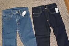 9R NWT 4T BABY GAP Set of 2 STRETCH SKINNY Denim Blue Jeans w/Adjustable Waist