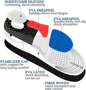 Arbeitsstiefeleinlagen - Gel Fußstützeinlagen für Wandern, Turnschuhe & Schuhe - Bild 1 von 8