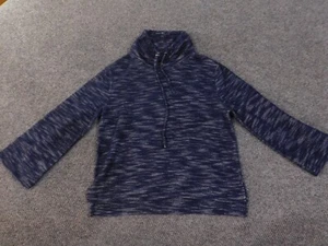 Jones New York Sweater large blue geometric pullover womens stretch soft - Picture 1 of 11