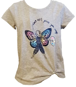 SO ~Art Gives you Wings~ Girl’s High-Low Fairy Graphic Knot Tee – Size: 10 - Picture 1 of 6