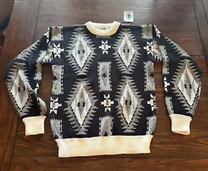 Vintage NWT Funky 80s Grandpa Sweater Chartwell Men’s Sz M Black Never Worn - Picture 1 of 5
