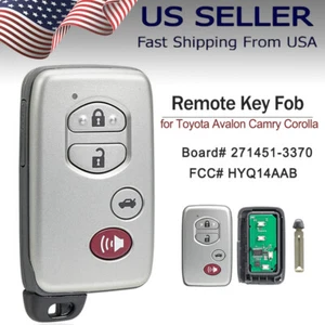 New Smart Remote Key Fob 4B for Toyota Avalon Camry Corolla -Board 271451-3370 - Picture 1 of 4