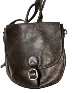 VINTAGE THE WALKING COMPANY SOFT WEATHERED LEATHER BACKPACK BROWN CERT WALKING - Picture 1 of 10