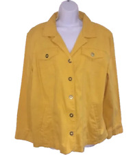 CJ Banks Stretch Woman’s Cotton Jean Jacket Plus Size 1X (16/18W) Mustard Color