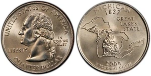 2004-PDSS Michigan State BU, Clad & Silver Proof Quarters 4-Coin Set - Picture 1 of 4