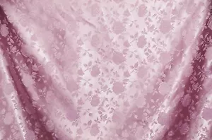 SFONDO JACQUARD FLOREALE BROCCATO ROSA RASO TESSUTO MATRIMONIO DA GIARDINO ARREDAMENTO CASA - Foto 1 di 1