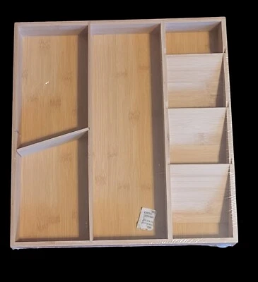 Bamboo Flateware/Utensil/Gadget Organizer. 15-3/4" X 15" NEW in Manufacture Wrap - Изображение 1 из 4