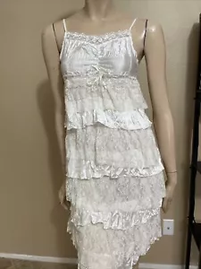 Women’s White Polyester Etheric Casual Summer Opened Lace One Size(S/M) Dress - Picture 1 of 12