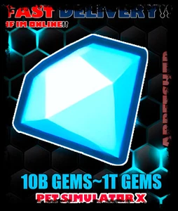 PET SIMULATOR X (PSX) - 10B 25B 50B 100B 250B 1T GEMS DIAMONDS (CHEAPEST&FAST) - Picture 1 of 8