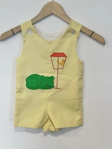 Vintage Toddler Romper 24 Months Yellow Cat & Bird Appliqué Snaps Back - Picture 1 of 7