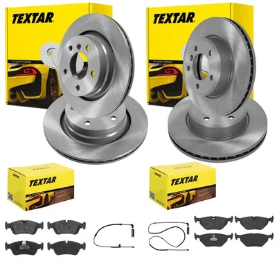 TEXTAR BREMSSCHEIBEN + BELÄGE VORNE + HINTEN passend für BMW 3er E46 - Bild 1 von 4