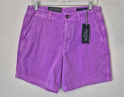 Nuevo con etiquetas Pantalones Cortos Vineyard Vine 7" Island Bolsillo con Cremallera Elastizado Mezcla de Algodón Púrpura Hombres 30 Foto 1 de 4