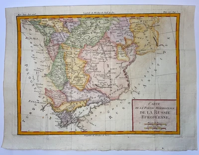 MAPA ANTIGUO SUROESTE DE RUSIA 1792 HISTOIRE UNIVERSAL SIGLO XVIII Foto 1 de 4