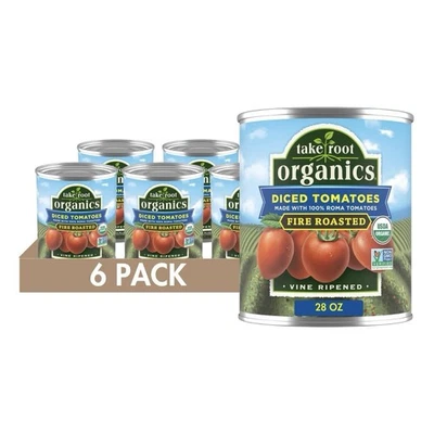 Canned Fire Roasted Diced Organic Tomatoes, 28 oz Can (Pack of 6 Cans) - Image 1 of 4