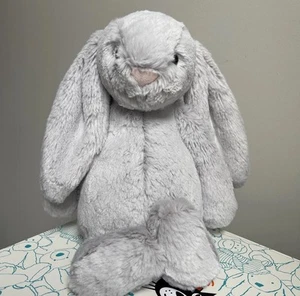 "Felpa Jellycat Bashful gris/plateado nueva con etiquetas mediana 12""" - Imagen 1 de 14