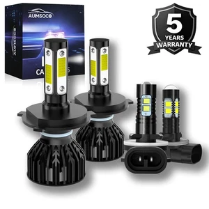For Kia Soul 2010-2011 LED Headlight High Low Beam + Fog Light Bulbs Combo 6500K - Picture 1 of 16