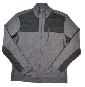 Maglione Alfani Uomo L Grigio Antracite Tech Fleece Performance Giacca Elasticizzata Zip - Foto 1 di 8