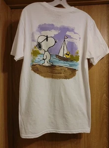 MENS MEDIUM WHITE PEANUTS/SNOOPY CALIFORNIA 1950 T-SHIRT -EXCELLENT USED . - Picture 1 of 5