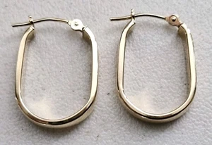 18K Gold Oval Hoop Earrings SLC (Salt Lake City Jewelers) - Picture 1 of 16