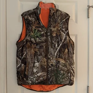 Realtree Magellan Reversible Fleece Sz M Hunting Vest Camo & Orange Full Zip - Picture 1 of 10