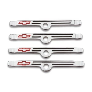 Proform for Engine Valve Cover Holdown Clamps Chrome with Red Bowtie Logo SB - Picture 1 of 4