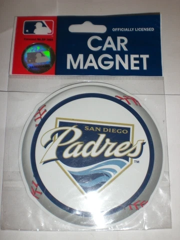 SET OF 3 FOREVER COLLECTIBLES SAN DIEGO PADRES BASEBALL CAR MAGNET ROUND SHAPE Cover
