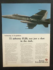 2/1988 PUB TEXAS INSTRUMENTS AIRBORNE FLIR F/A-18 INFRARED DETECTION ORIGINAL AD - Bild 1 von 1