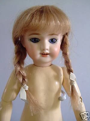 PERRUQUE en cheveux naturels pour/de POUPEE ancienne-Taille BLEUETTE 17cm Nattes - Immagine 1 di 4