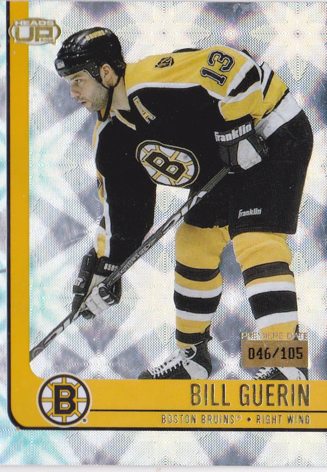 01-02 Pacific Heads Up Bill Guerin /105 PREMIER DATE Bruins 2001 - Image 1 of 1