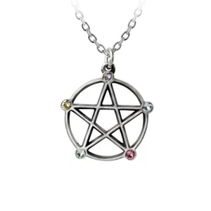 Alchemy Gothic P786 Wiccan Elemental Pentacle Necklace - Picture 1 of 3