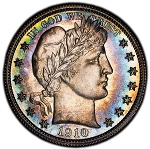 1910 Barber Half Dollar - PCGS PR Details - FANTASTIC COLOR - LOOKS ORIGINAL! PQ - Picture 1 of 5