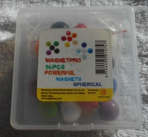 16 Stck. Magnetpro Kugelförmig Muliticolor Kühlschrank Büro Magnete sehr leistungsfähig - Bild 1 von 3