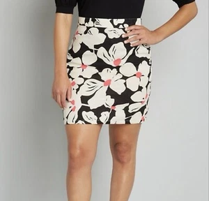 Modcloth My How Marvelous Floral Linen Blend Skirt Women's Size 6 - Picture 1 of 5